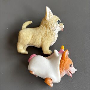 Schylling Set 2 Squeeze Pocket Pup Chihuahua & Corgi Play, Stress Relief ,Autism